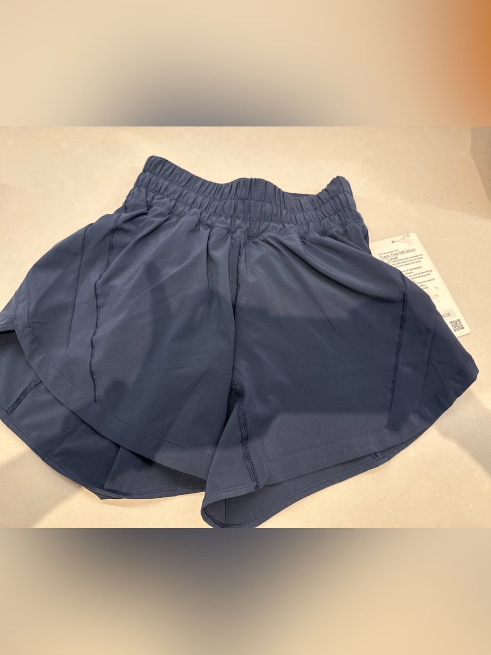 lululemon athletica Women's Navy Blue Track That MR Short 5” Lined
